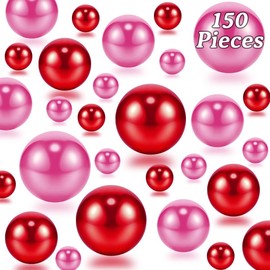 150 Pcs Table Decor and 800 PCS Water Beads for Floating Pearls, Pink Red Bead for Vase fillers, Home Party, Wedding Decor (8/14/20 mm)