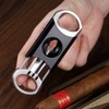 EEOUK Black Cigar Cutter & Cigar Holder Stainless Steel Guillotine