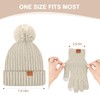 KIRAAT Womens Winter Beanie Hat Fleece Lined with Pom Pom,Warmer
