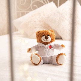 dszapaci Teddy Bear Small 21 cm Get Well Soon Gifts Doctor Bear Cuddly Toy Lucky Charm for Children Guardian Angel Stuffed Toy Worry Eater Teddy Bear Plush Toy Get Well Soon Gift Hospital Gift