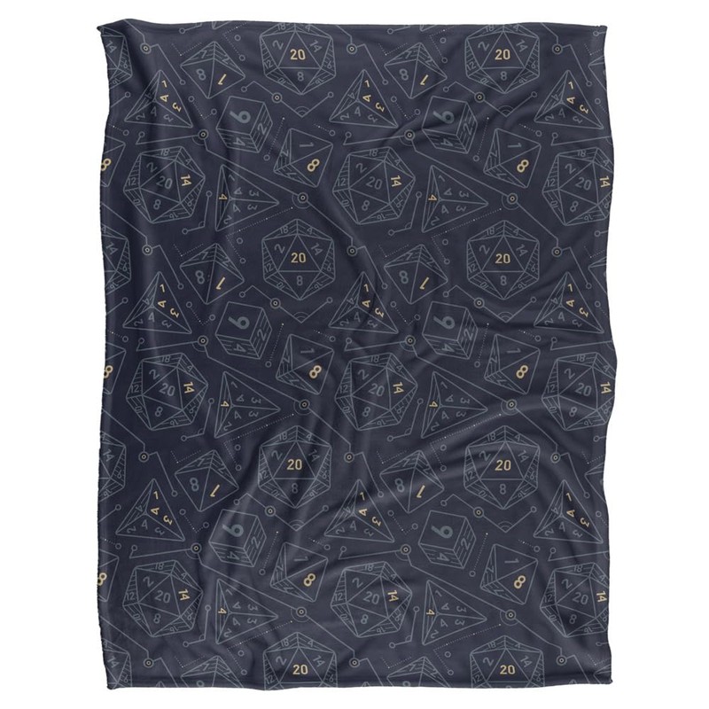 Dungeons & Dragons Blanket, 60"x80" Dice Pattern Silky Touch Super