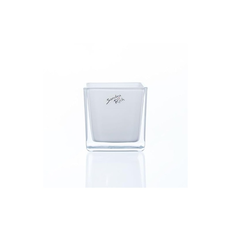 Cube Glass Coloured Flower Pot Planter Flower Planter White 8