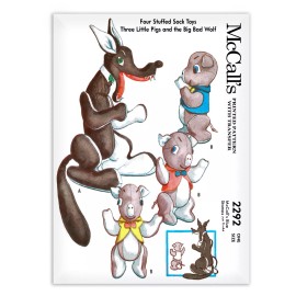 McCall The Three 3 Little Pigs Big Bad Wolf McCALLs 2292 Stuffed Animal Pig Toys Fable