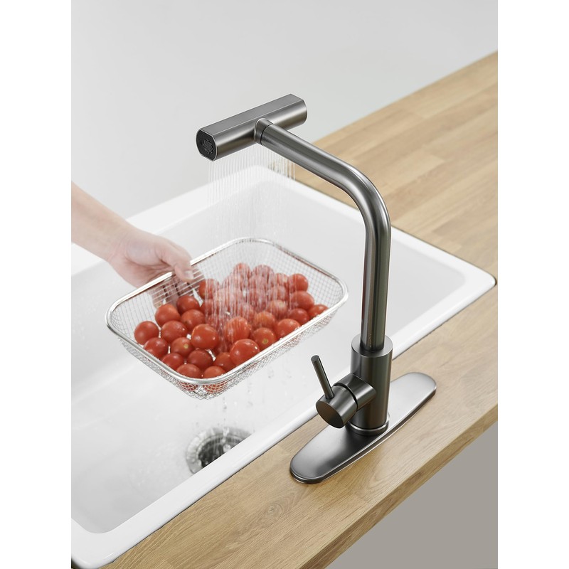Kitchen Faucets with Pull Down Sprayer,Waterfall Kitchen Sink Faucet,Commercial Utility