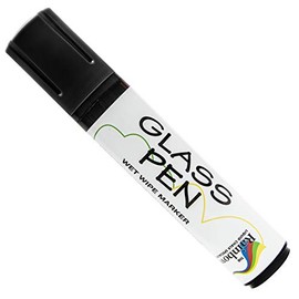 Glass Pen Window Marker: Glass Markers, Car Marker or Mirror Pen with Washable Paint - Car Windows, Mirrors, Signs, Crafts - 15mm Wide Tip, Black