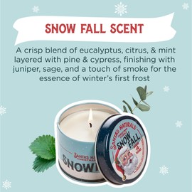 Santa's Naturals Snow Fall Christmas Mini Candles Gift Set for Holidays, Soy & Beeswax Blend, 3.5 oz Candles, 3-Pack