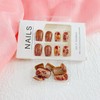 Fall Press on Nails Medium Square Brown Fake Nails Press