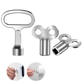 Radiator Exhaust Valve Key Flintronic Heater Bleed Key, Metal Triangle/Square Key, 3 Zinc Alloy Aluminium, Radiator Bleed Key
