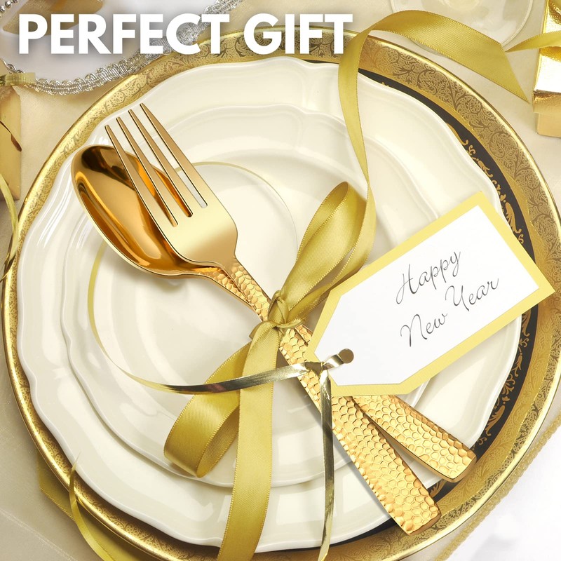 VIVANI Theoson 20-Piece Gold Heavy Silverware Set for 4, Thicken