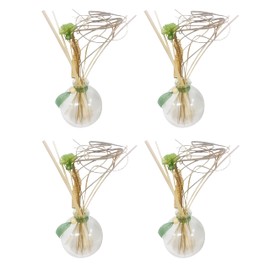 Hosley Set of 4 Glass Diffuser Bottles with Reeds NO Oil Included. Ideal Gift for Weddings, Spa, Reiki, Meditation, Bathroom. W5