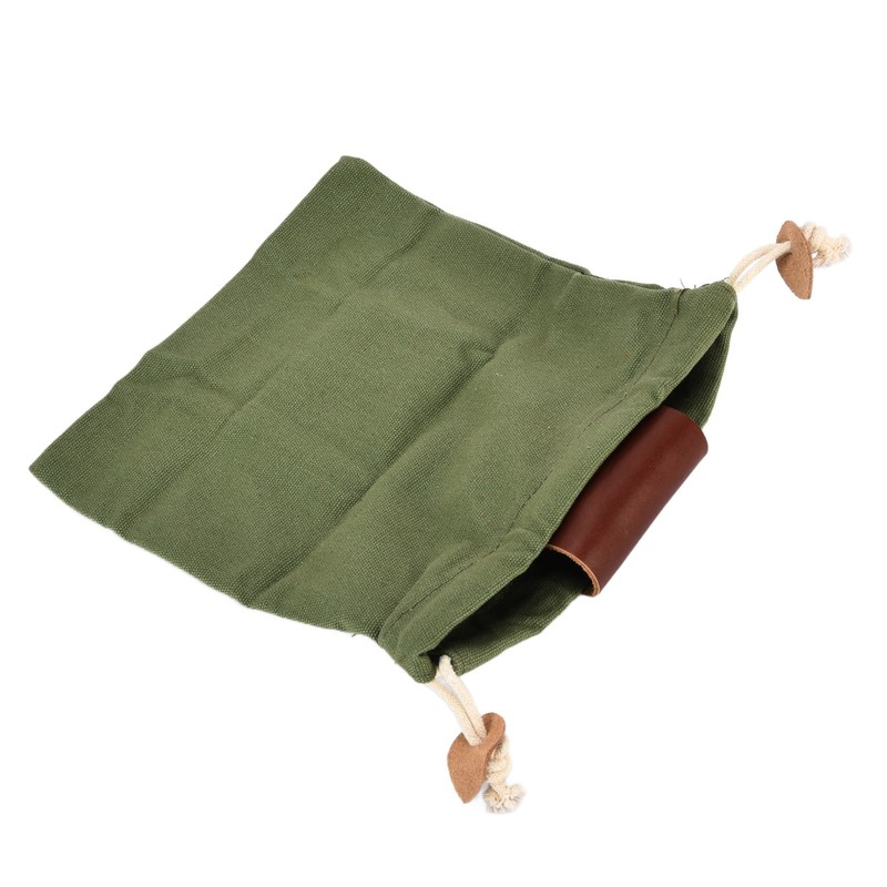 Leather Canvas Foraging Pouch Belt Fruit Picking Bag for Camping