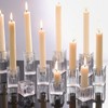 LETINE 12pcs Vertical Stripe Glass Candlestick Holders - Chic Taper