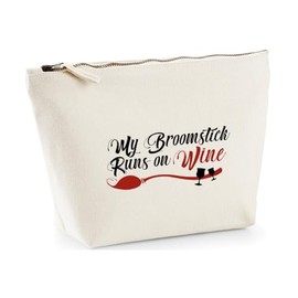 Hippowarehouse My Broomstick Runs on Wine Printed Make up Cosmetic wash Bag 18x19x9cm