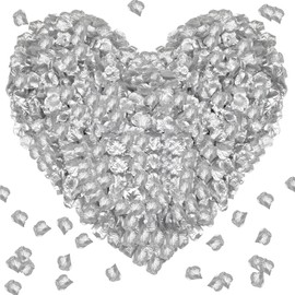 enttgo 1000 Pieces Artificial Silk Rose Petals Flower Decoration Wedding Party (Silver)