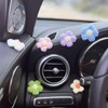 Crochet Flowers Dashboard Decorations, 6Pcs Cute Car Accessories for Women
