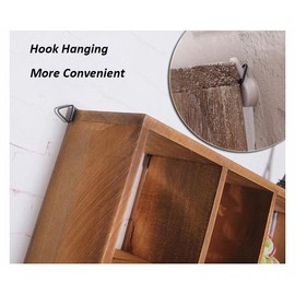 AZOFIA Shadow Box Display Shelf, Wall Mounted Wooden Hanging Display Shelf Floating Shelf, Multi-Slot Wall Collection Freestanding Farmhouse Decor Display Case (Style I, Brown)