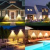 TECKNET Solar Fence Lights Outdoor 6 Pack, 3 Modes 3500K/4500K/6500K,