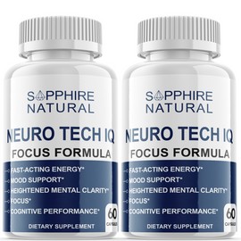 Neuro Tech IQ (2 Pack) Neuro Tech IQ Brain Supplement, Neuro Tech Focus Formula (120 Capsules)
