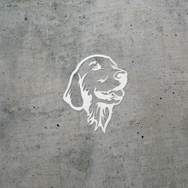 Decal Stickers of Golden Retriever (White) (Set of 2) Premium Waterproof Vinyl Decal Stickers for Laptop Phone Accessory Helmet Car Window Mug Tuber Cup Door Wall Decoration - ANDstice74306WH