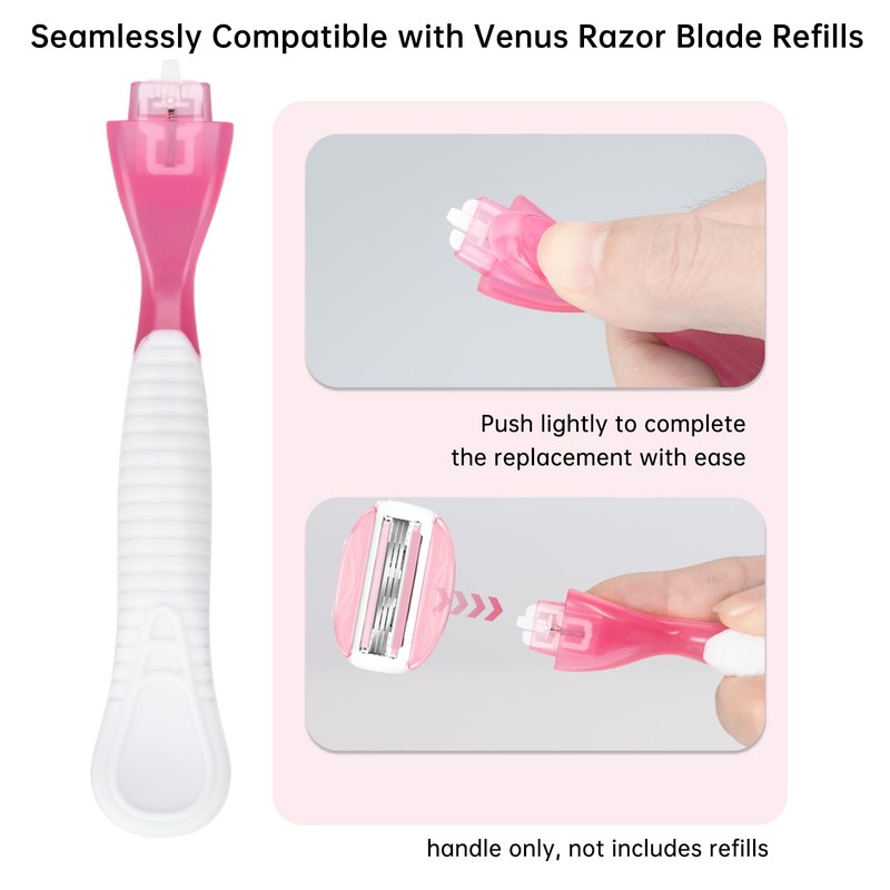 TEITEAI 2 Pack Replacement Razor Handle Compatible with Venus only