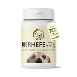 Annimally Bierhefe Hund 100 Tabletten für glänzendes Hundefell und Vitale Haut - 100% Reine Bierhefetabletten für Hunde Reduziert nährstoffmangel-bedingtes Haaren