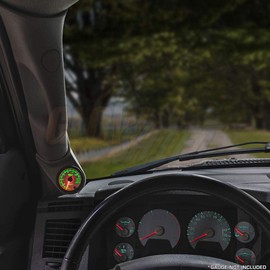 GlowShift Taupe Single Pillar Gauge Pod Compatible with Dodge Ram Cummins 1500 2500 3500 2003-2009 - Factory Color Matched - ABS Plastic - UV Protected - Mounts (1) 2-1/16" (52mm) Gauge