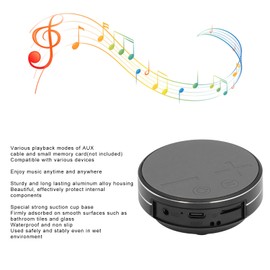 Bone Conduction Speaker, True Speakers Mini Portable Stereo Sound Portable Speaker Waterproof Music Player for Home Outdoor Travel, Suction Cup Base (Black)