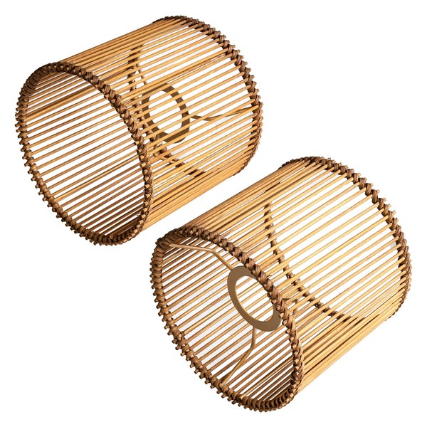 RattanShades boho small lamp shades set of 2,rattan lampshades unique
