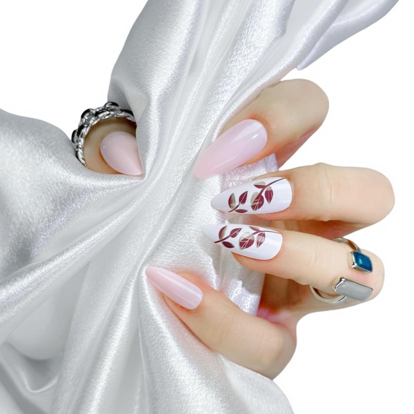 Nailsculpt Press On Nails - Almond White Base Fake Nails