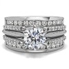 TwoBirch 1.01 Ct. Combination Cathedral and Classic Ring Guard in
