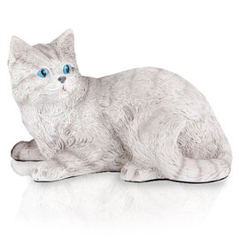 Shorthair Gray Tabby Cat Cremation Pet Urn for secure installation of your beloved pet's ashes indoors or outdoors