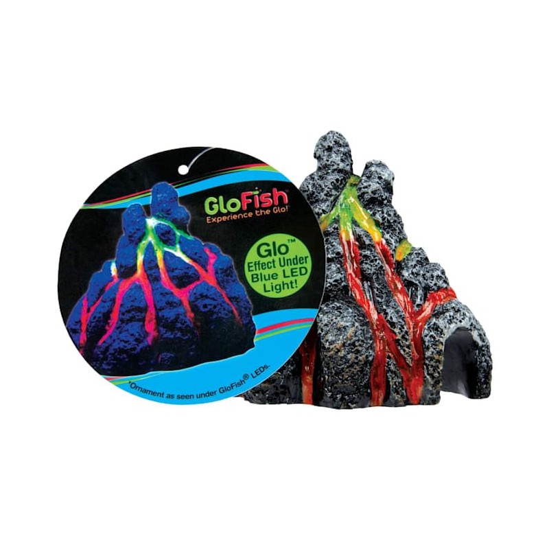 GloFish Volcano Ornament for Aquariums, 2.38 x 3.31 x 3.44