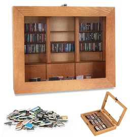 Anxiet-y Bookshelf, Mini Bookshelf Anxieties Bookshelf Shake Away Your Anxiet-y Wooden Bookshelf Decor Book Display Cabinet with 200Pcs Books for Book Lovers & Anxious