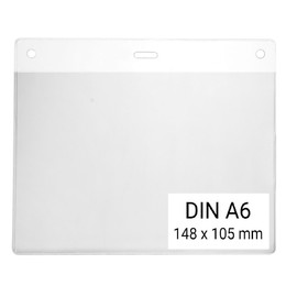 Karteo ID Card Holder Horizontal DIN A6 105 x 148 mm [Pack of 1] Soft Plastic Card Holder Horizontal Transparent Protective Case Made of Plastic