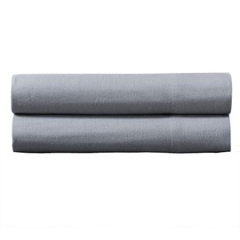 Solid Heavyweight Flannel, Set of 2 Standard/Queen Size, Soft and Warm Pillow Cases, Grey