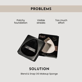 BLEND & SNAP Large Velour Triangle Makeup Puff for Smooth & Flawless Coverage – Blotting Sponge for Foundation & Concealer / Powder Press Pad – Precision Tip for Easy Application – Makeup Artist Essentials