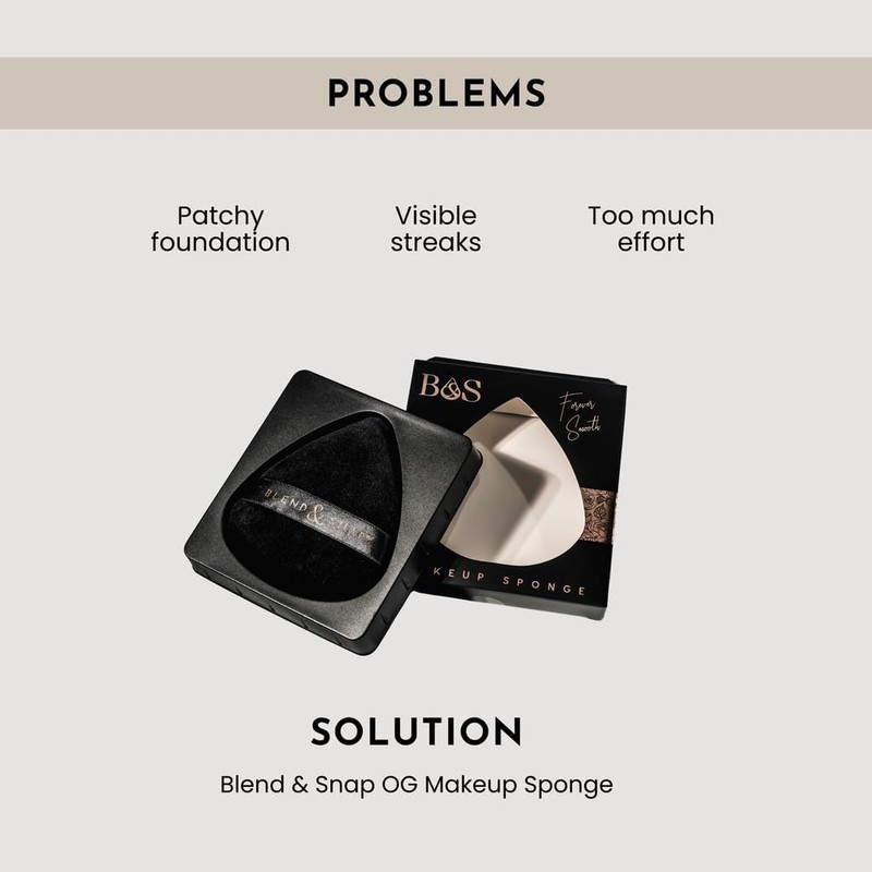 BLEND & SNAP Large Velour Triangle Makeup Puff for Smooth