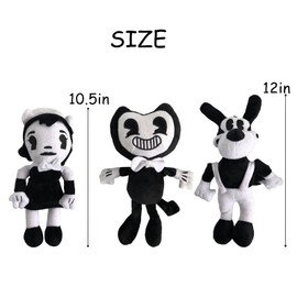 YZONU 3PCS Anime Plush Toys Bendy Doll Cute Game Horror Plush Soft Stuffed Animals Plush Toys for Kids and Game Fans