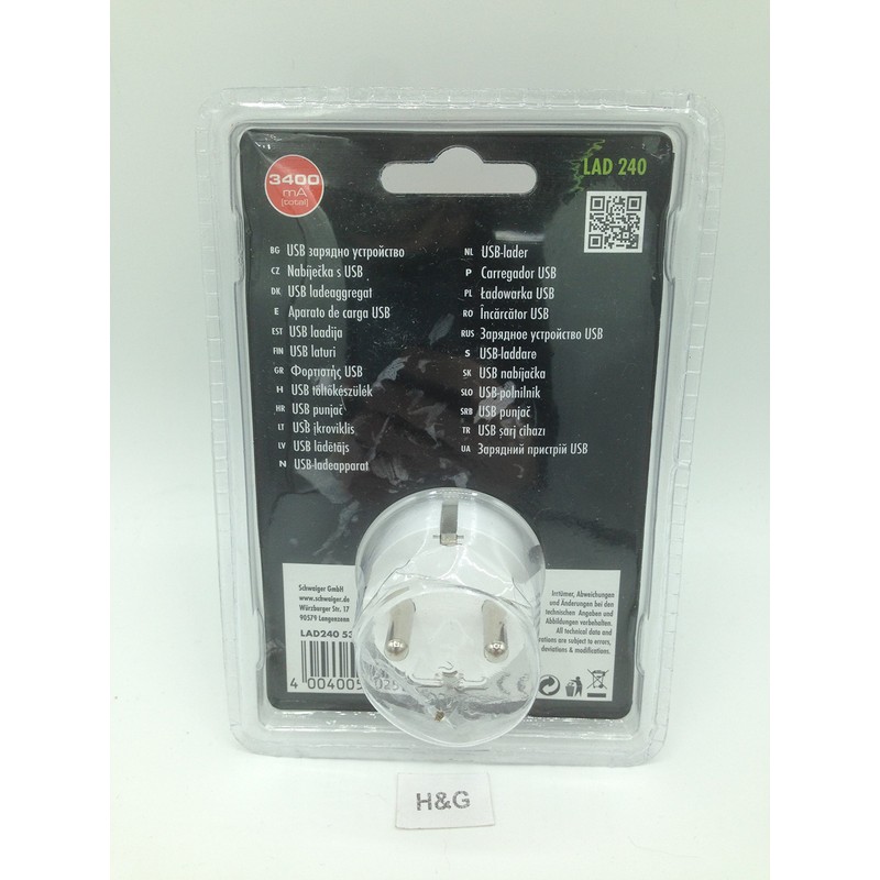 Schwaiger LAD 240 Professional Power4You USB Charger 230 V 3400