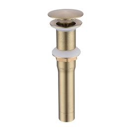 Jincrop Bathroom Sink Drain Brushed Gold Without Overflow, Pop Up Drain Assembly with Detachable Strainer Basket Brass Stainless Steel Drain Plug Kit