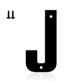 Ya_chtttwo Metal House Numbers,8" Black Metal Modern Door Garden Mailbox Apartments Outside Farm Decorative Letters House Numbers with Nail Kit Visibility Signage(Black-J)