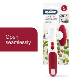 ZYLISS Lock N' Lift Manual Can Opener with Lid Lifter Magnet, Red