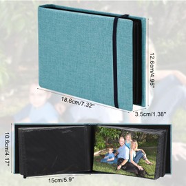 ZOCONE 2 Pack Small Photo Album 6x4 Slip In Photo Albums Holds 200 Photos | Portable Mini Flip Photo Album with 2 Stickers | Memory Book with Linen Cover Photo Albums 6x4 for Wedding Holiday Family