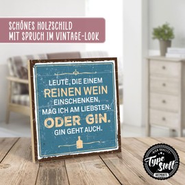 TypeStoff HS-00480 Wooden Sign with Saying - People Who Are A Pure Wine - Vintage Look with Quote as Gift and Decoration