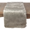 Faux Fur Design Table Runner, 15"x36", Grey