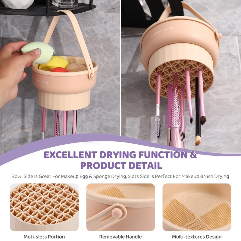 2 Pack Makeup Brush Cleaner Mat 3 in 1 Silicone