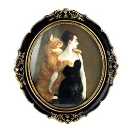 Tellyouwin 13x15 Vintage Oval Black Picture Frames, 13 By 15 Antique Picture Frames with Glass Front, 13 by 15 Vintage Picture Frames for Photo Display Home Decor (Black)