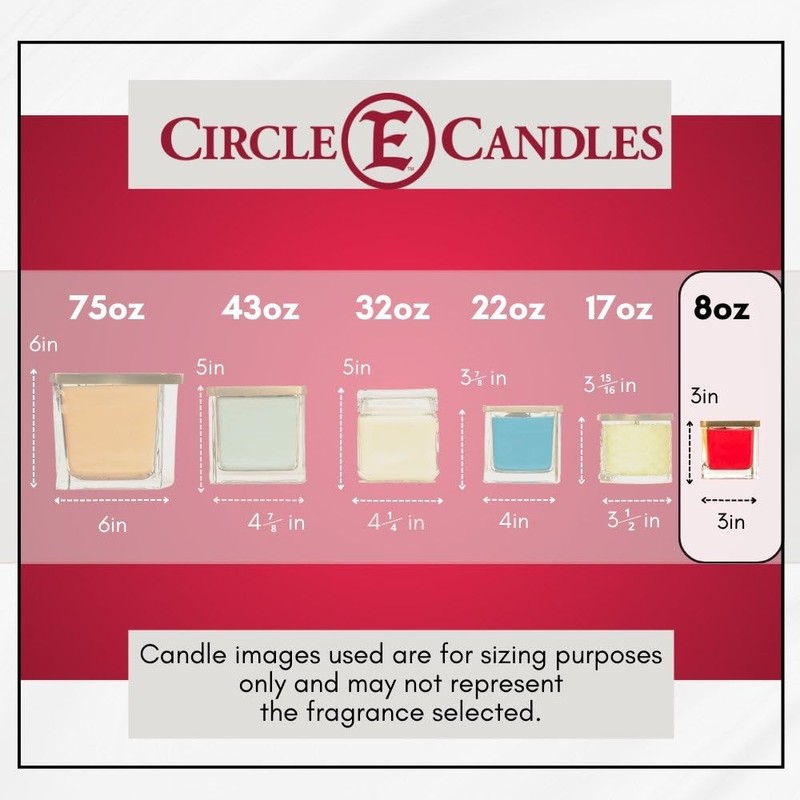 Circle E Candles, Home Scent, Small Size Jar Candle, 8oz,