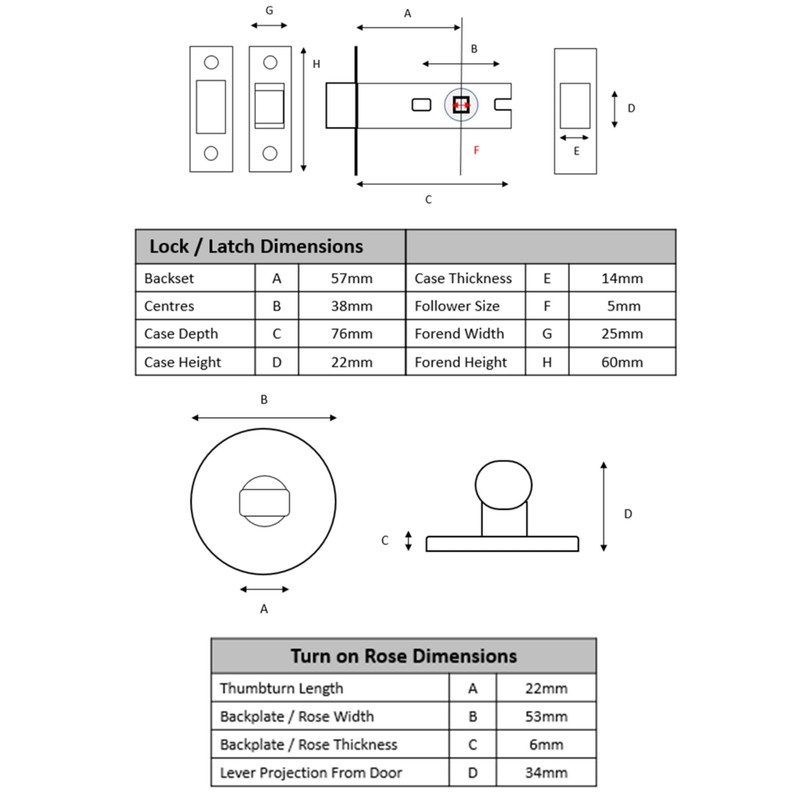 HANDLEZONE® SSS Bathroom Toilet Door Kit - DDA Disabled Turn