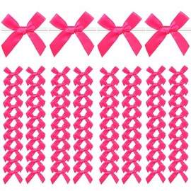 Lazos de cinta trenzada, 100 unidades de lazos de satén para bolsas de dulces, bolsas de repostería, lazos de cinta preatados para envolver regalos, bodas, bautizos, decoración de mesas y fie